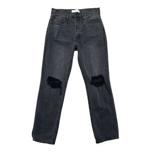 KanCan Dixon Jeans Women's Size 9 Black Ultra High Rise 90s Distressed Boyfriend